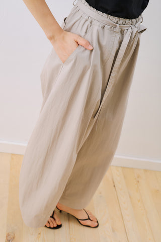 Elastic Waist Barrel Trousers Grey