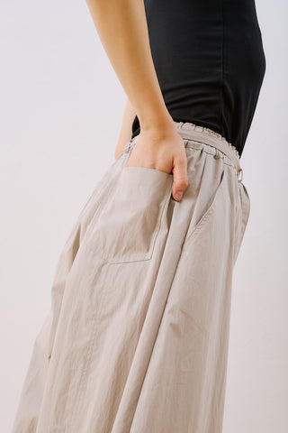 Elastic Waist Barrel Trousers Grey