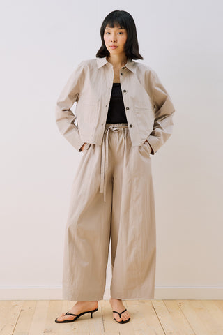Elastic Waist Barrel Trousers Grey