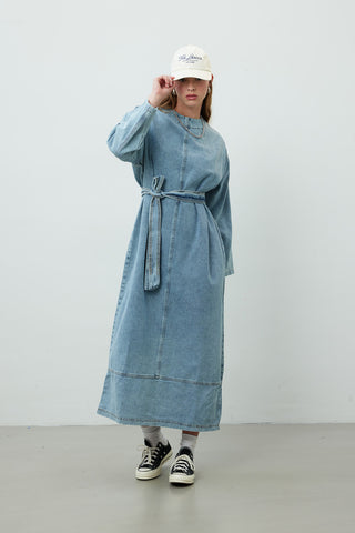 Oversize Denim Dress Blue