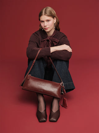 Thin Strap Patent Bag Burgundy