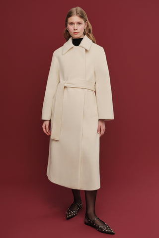 Plain Cachet Coat Ecru