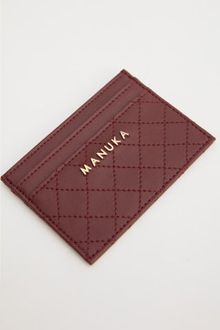 Quilted Card Holder Burgundy