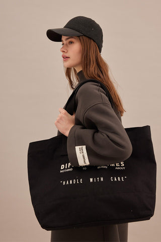 XL Canvas Shopper Bag Black