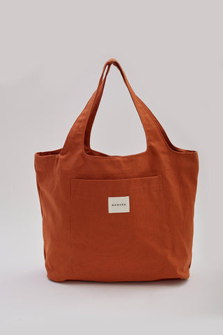 Canvas Bag With Large Pockets Orange