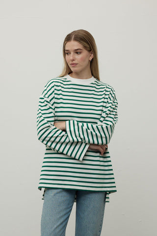 Striped Sweatshirt Emerald