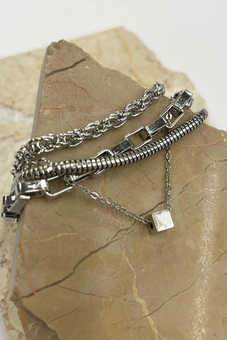 4 Chain Bracelets Silver