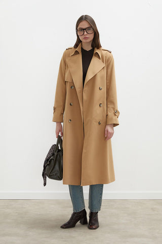 Diana Double-Breasted Fit Trench Coat Camel