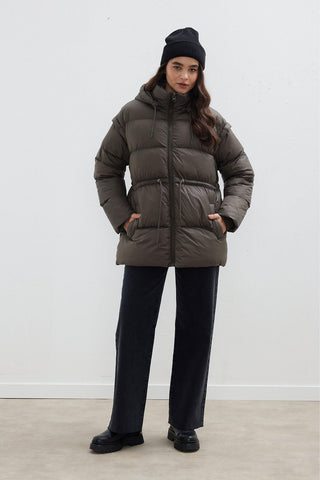 Detachable Sleeve Puffer Jacket Anthracite