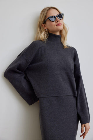 Knitwear Crop Blouse Anthracite