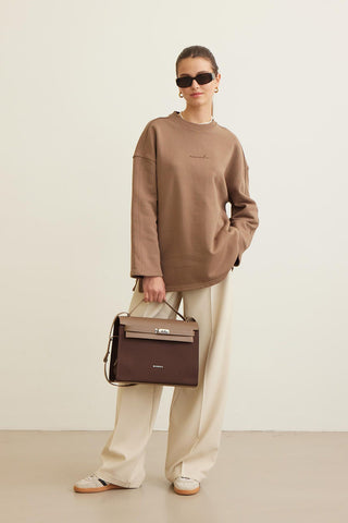 Selected Oversize Sweatshirt Brown